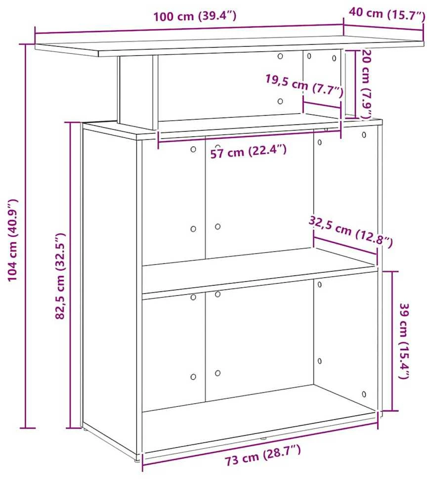 Registratūra, artisano, 100x40x104 cm, apdirbta mediena