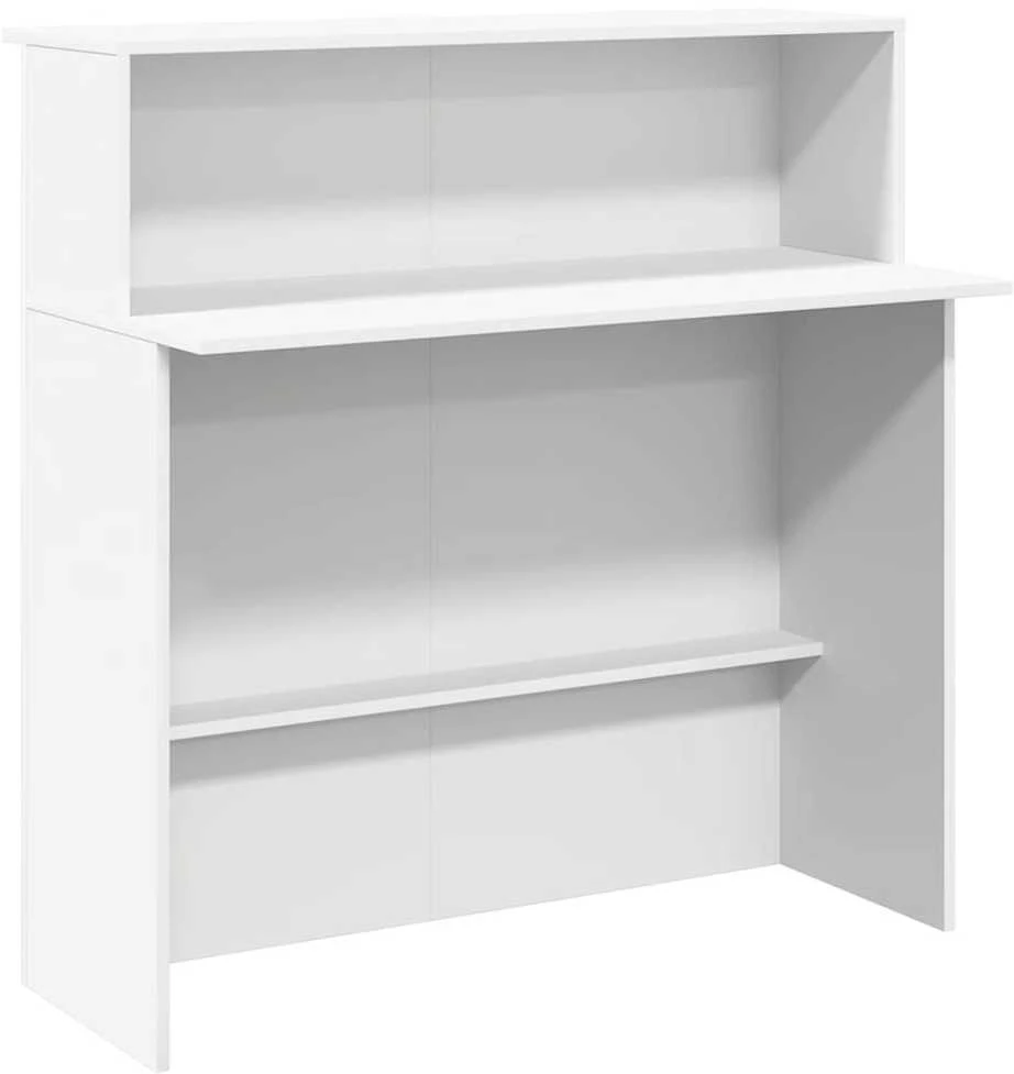 Registratūros stalas, baltas, 100x50x103,5 cm, inžinerinė mediena