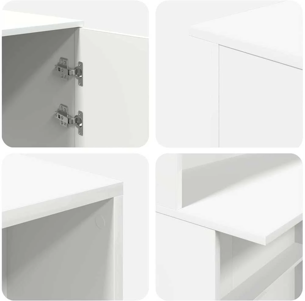 Registratūra, baltos spalvos, 200x50x103,5 cm, apdirbta mediena