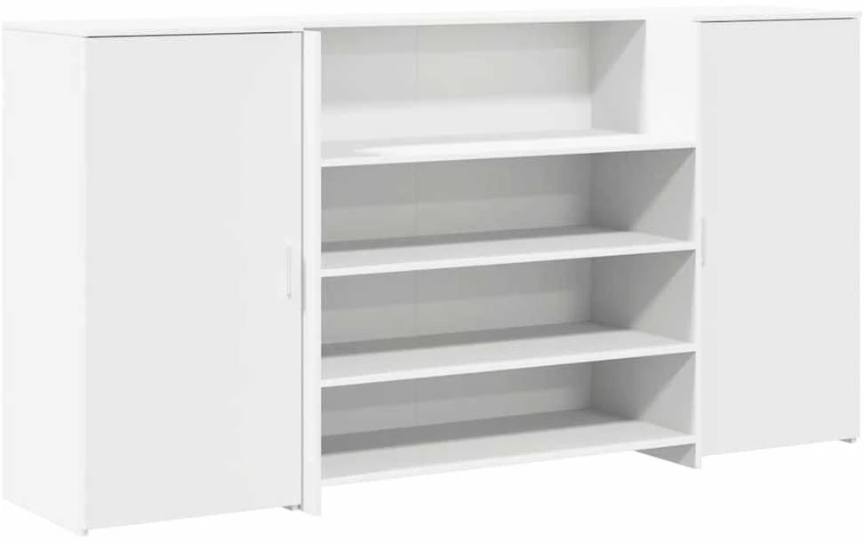 Registratūros stalas, baltas, 200x50x103,5 cm, inžinerinė mediena