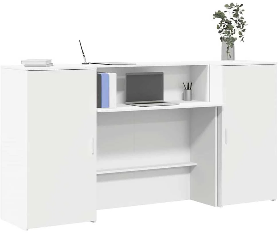 Registratūra, baltos spalvos, 200x50x103,5 cm, apdirbta mediena
