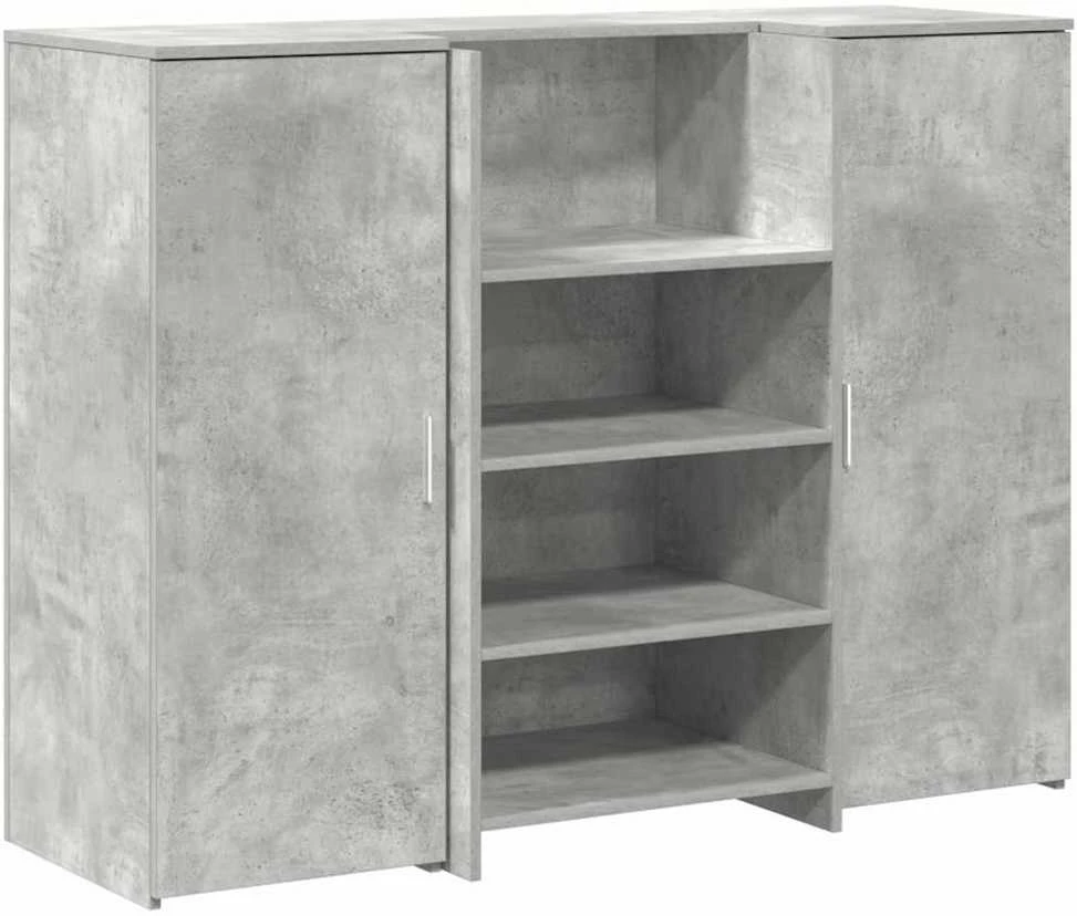 Registratūra, betono pilkas, 135x50x103,5 cm, apdirbta mediena