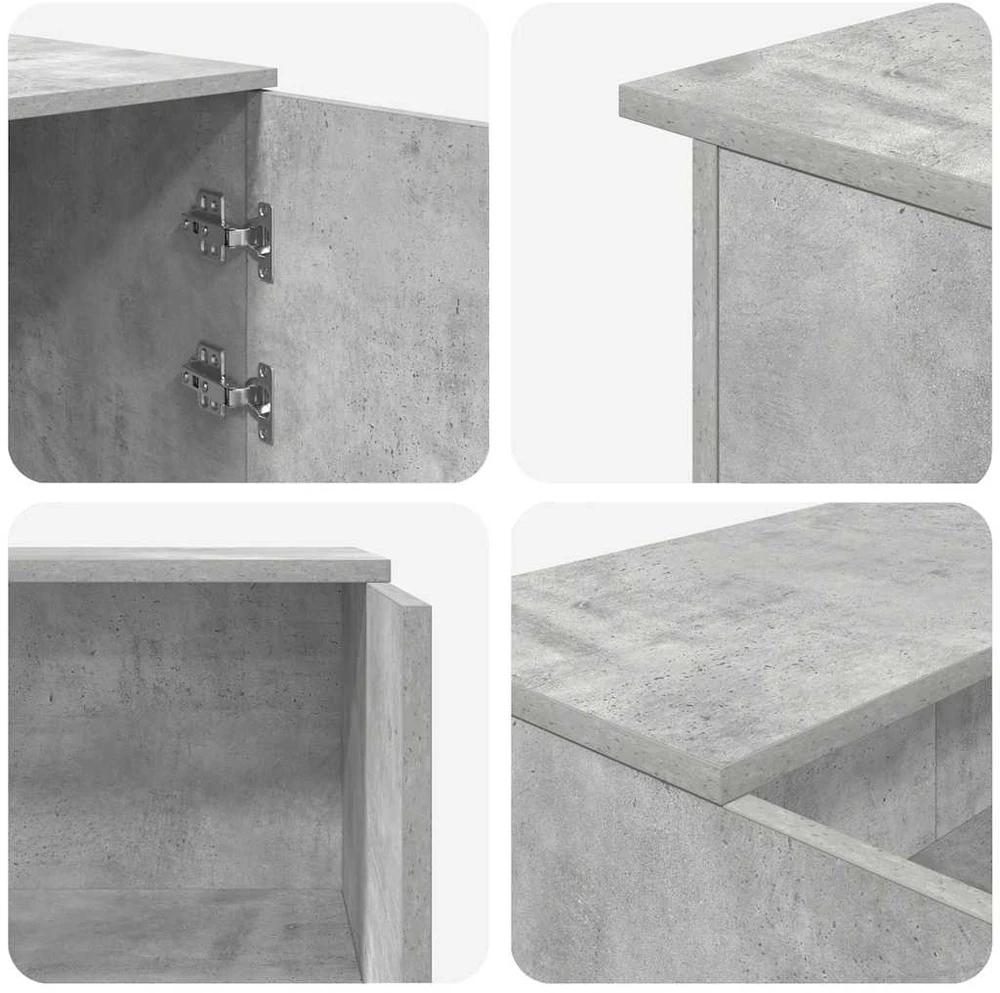 Registratūra, betono pilkas, 155x50x103,5 cm, apdirbta mediena