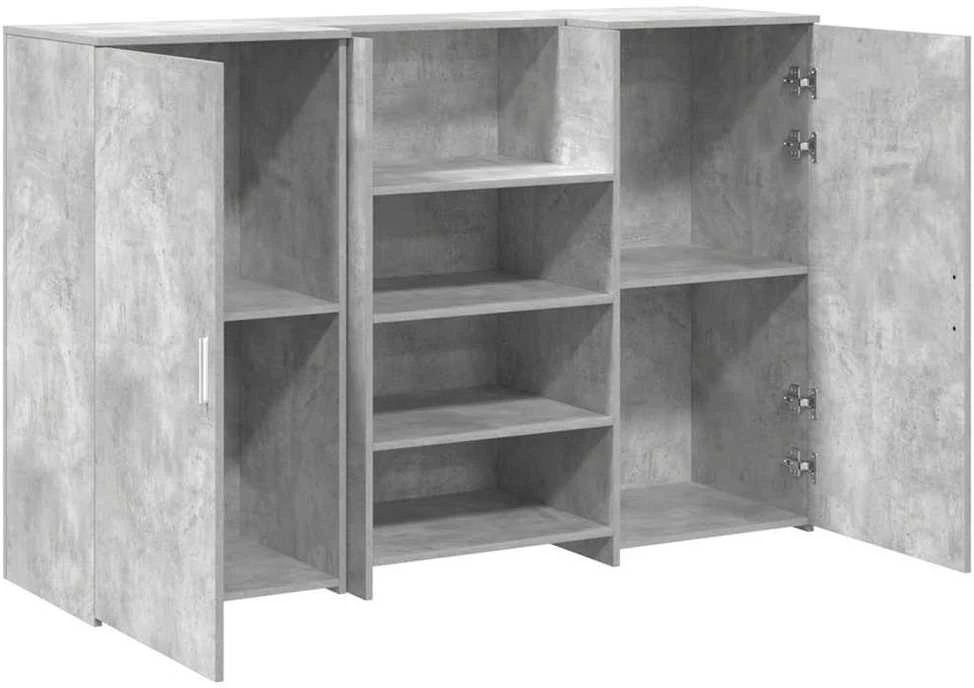 Registratūra, betono pilkas, 155x50x103,5 cm, apdirbta mediena
