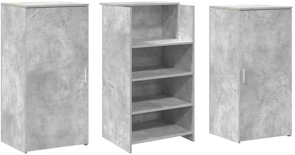 Registratūra, betono pilkas, 155x50x103,5 cm, apdirbta mediena
