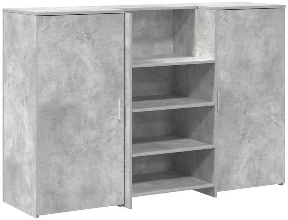 Registratūra, betono pilkas, 155x50x103,5 cm, apdirbta mediena