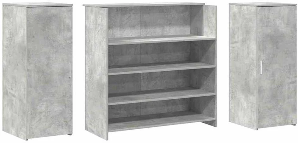 Registratūra, betono pilkas, 180x50x103,5 cm, apdirbta mediena