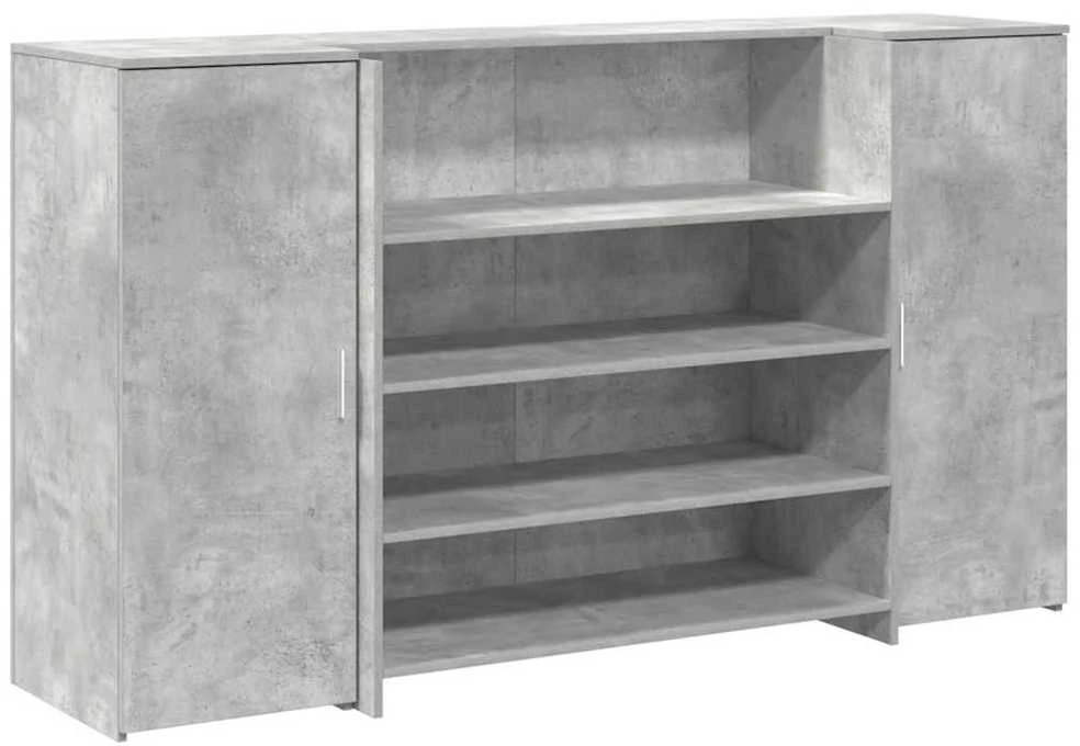 Registratūra, betono pilkas, 180x50x103,5 cm, apdirbta mediena