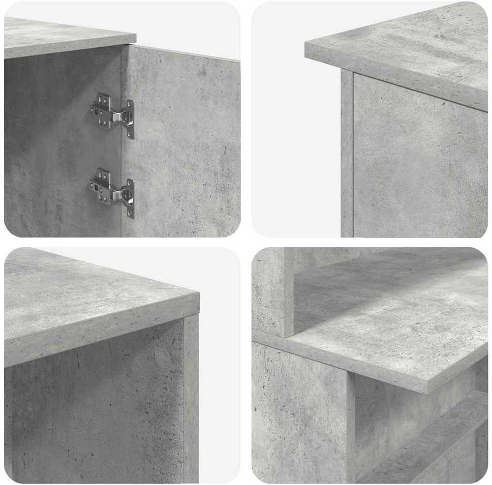 Registratūra, betono pilkas, 180x50x103,5 cm, apdirbta mediena