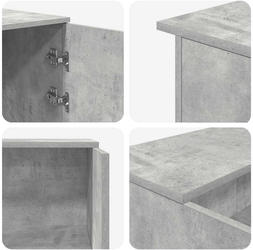 Registratūra, betono pilkas, 180x50x103,5 cm, apdirbta mediena