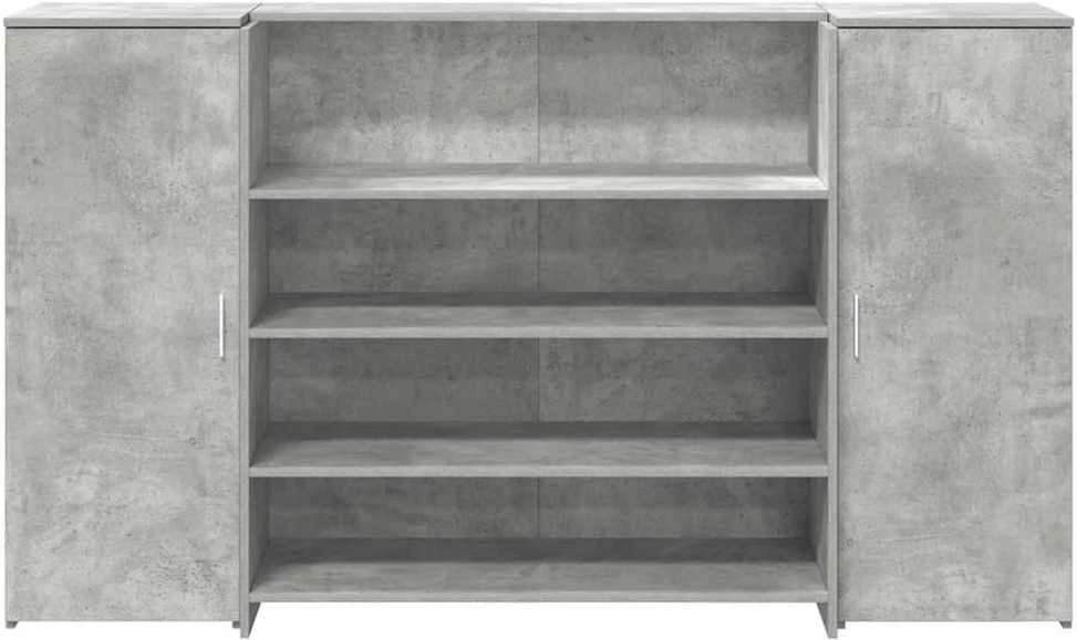 Registratūra, betono pilkas, 180x50x103,5 cm, apdirbta mediena