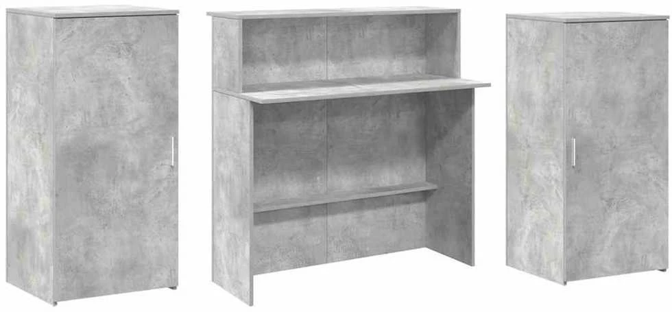 Registratūra, betono pilkas, 200x50x103,5 cm, apdirbta mediena