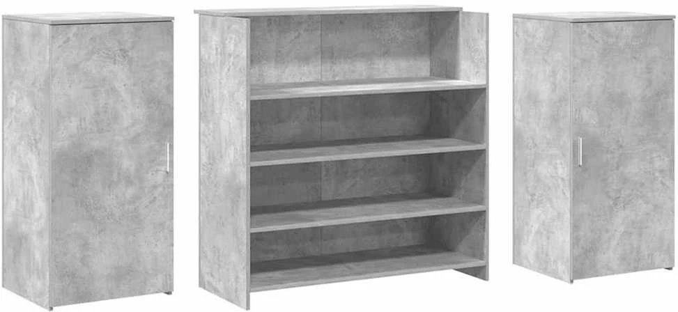 Registratūra, betono pilkas, 200x50x103,5 cm, apdirbta mediena