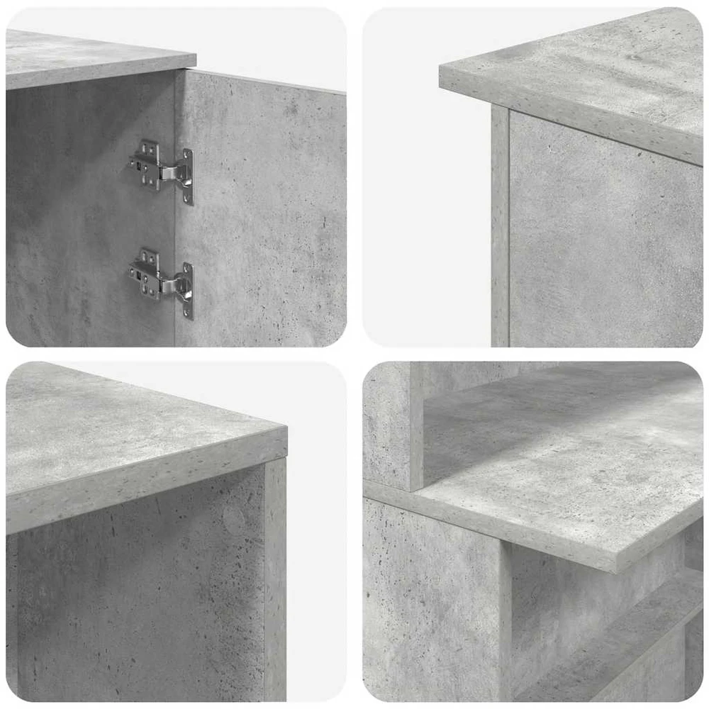 Registratūra, betono pilkas, 200x50x103,5 cm, apdirbta mediena