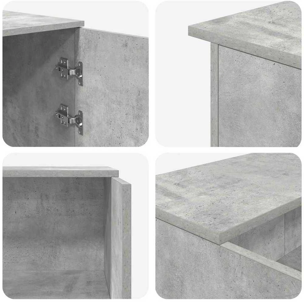 Registratūra, betono pilkas, 200x50x103,5 cm, apdirbta mediena