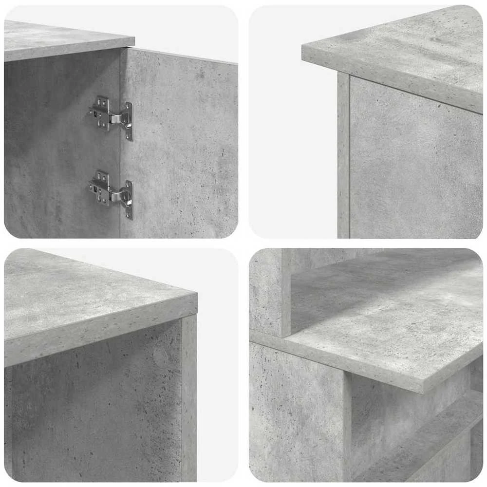 Registratūra, betono pilkas, 200x50x103,5 cm, apdirbta mediena
