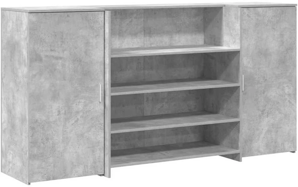 Registratūra, betono pilkas, 200x50x103,5 cm, apdirbta mediena