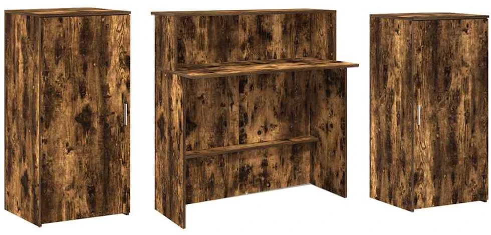 Registratūra, dūminio ąžuolo, 200x50x103,5 cm, apdirbta mediena