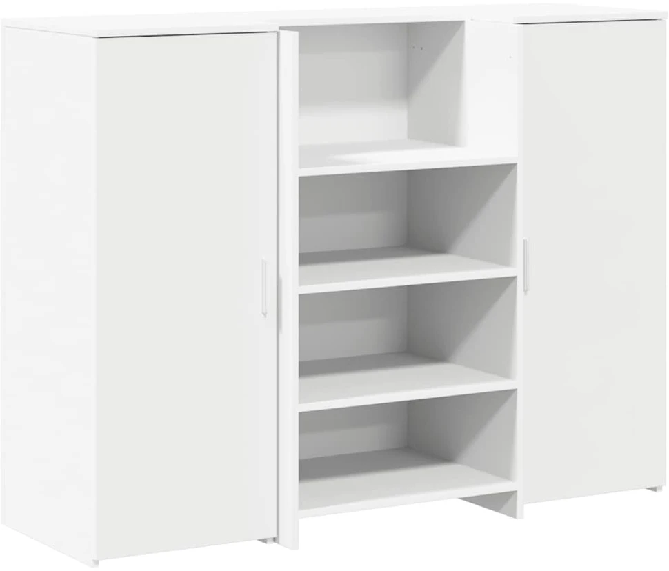 Registratūros stalas, baltas, 135x50x103,5 cm, inžinerinė mediena