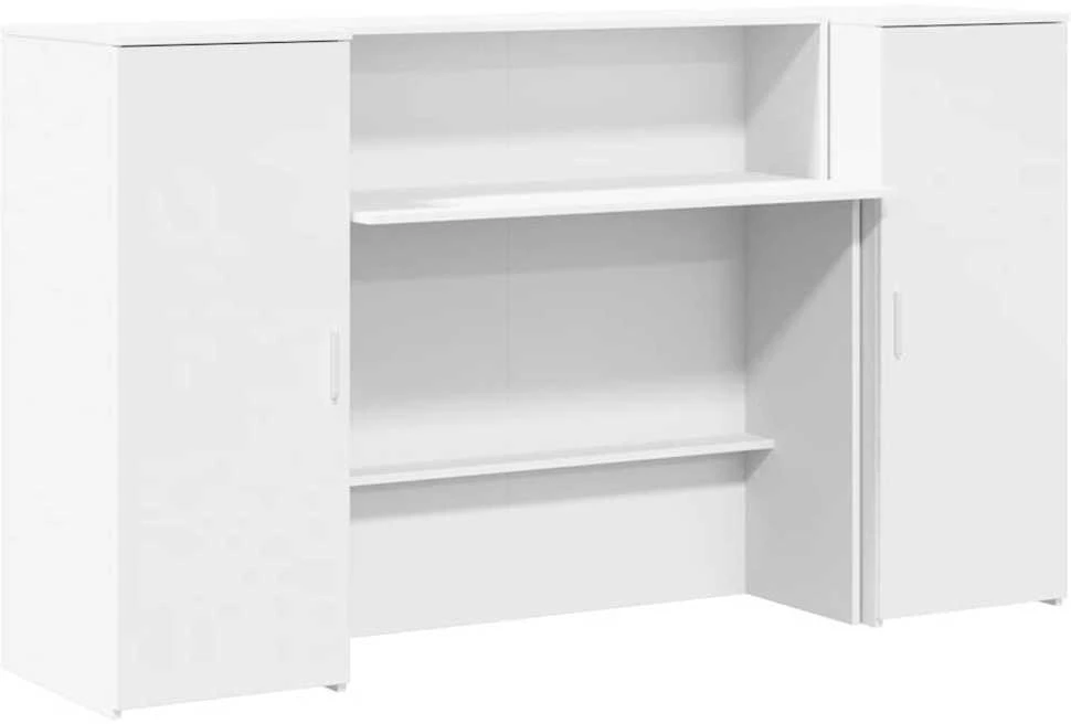 Registratūros stalas, baltas, 180x50x103,5 cm, inžinerinė mediena