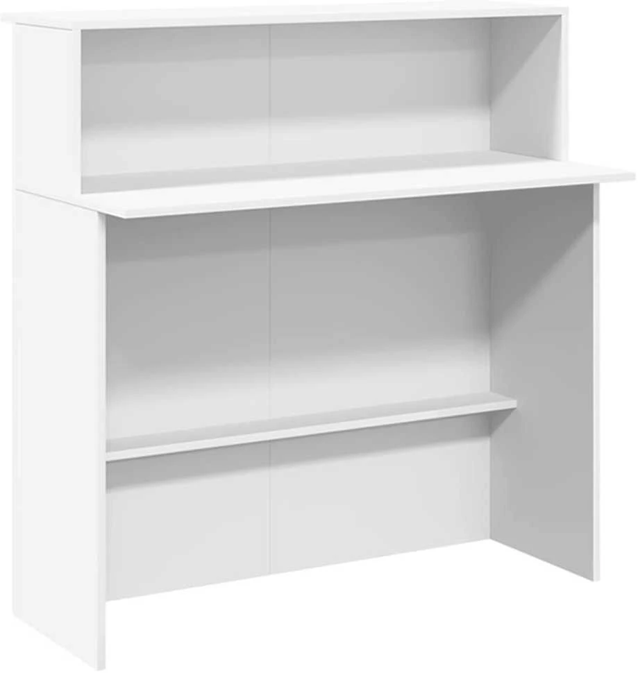 Registratūros stalas, baltas, 180x50x103,5 cm, inžinerinė mediena