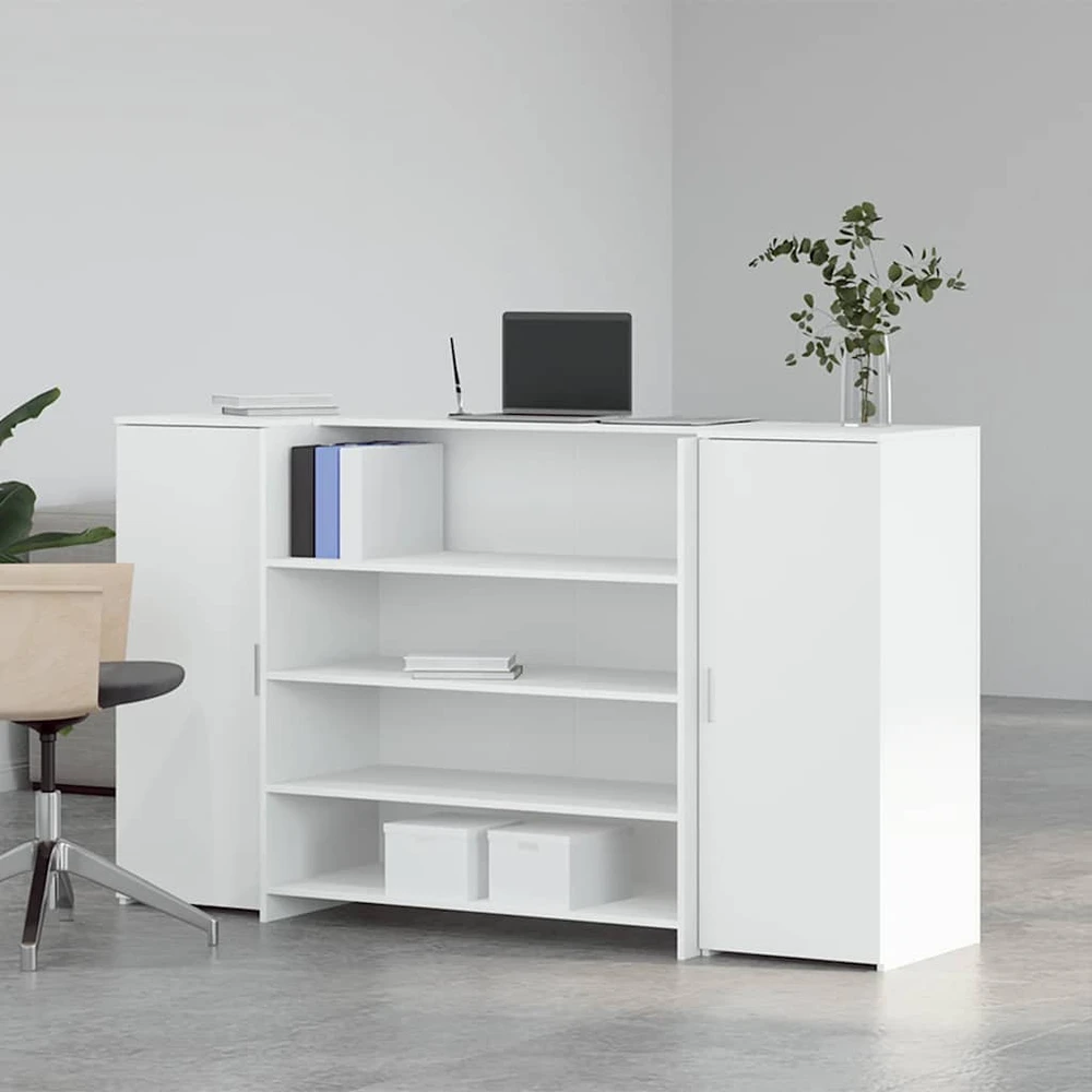 Registratūros stalas, baltas, 180x50x103,5 cm, inžinerinė mediena