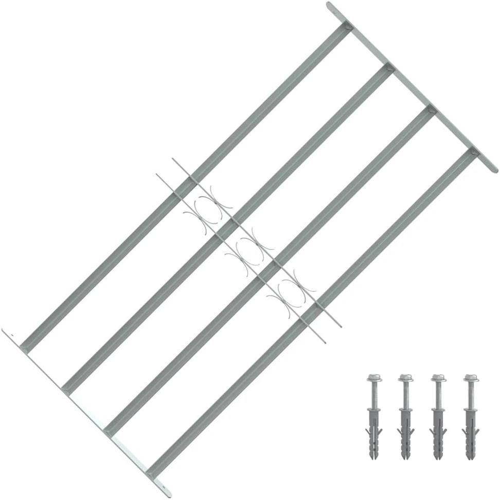Reguliuojama apsauginė grotelė langams su 4 skersiniais, 700-1050mm