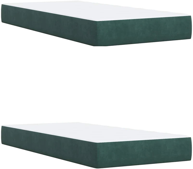 Reguliuojama lova su čiužiniu 2 pcs Tamsiai žalia Aksomas