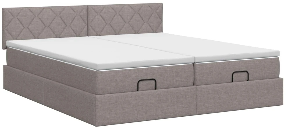 Reguliuojama lova su čiužiniu 2 vnt. Taupe Audinys