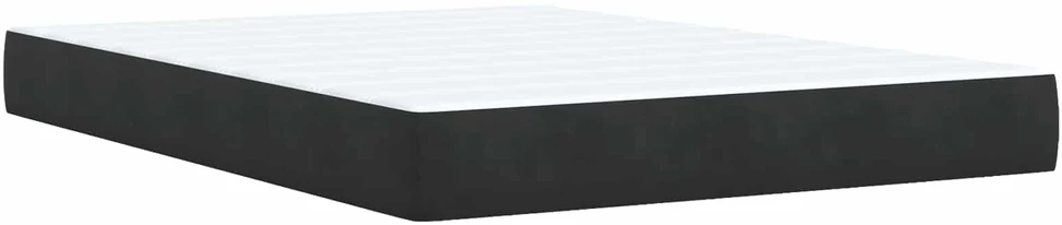 Reguliuojama lova su čiužiniu Juoda 140 x 190 cm Aksomas