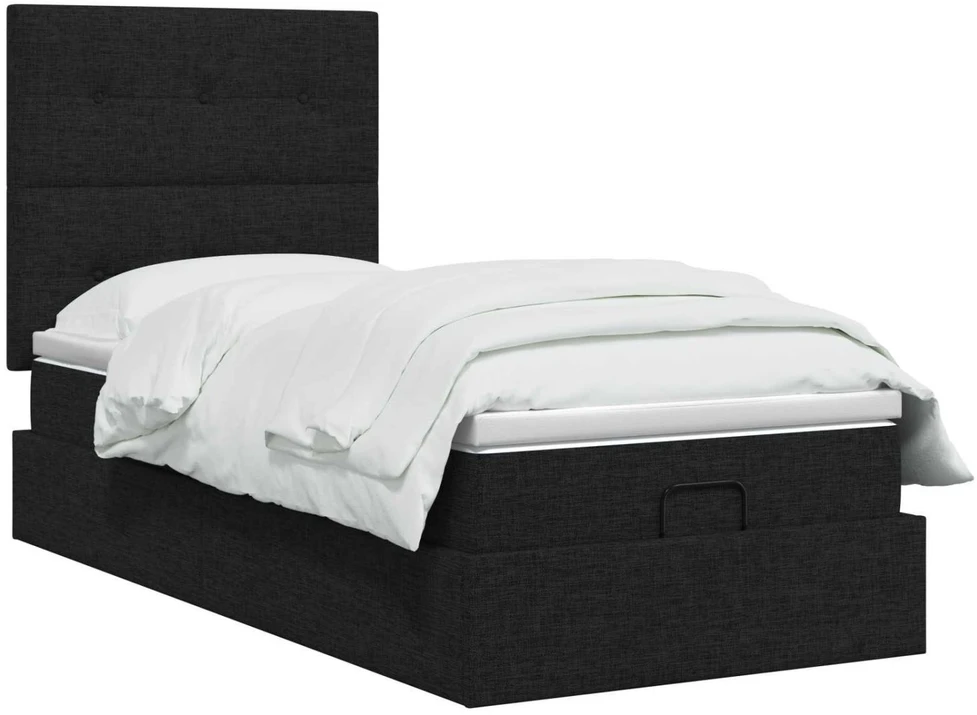 Reguliuojama lova su čiužiniu Juoda 90 x 200 cm Audinys