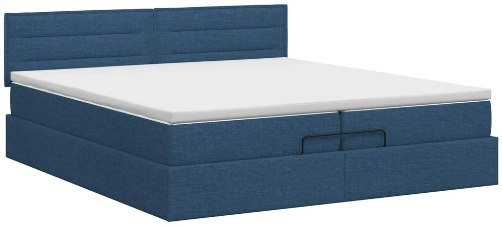 Reguliuojama lova su čiužiniu Mėlyna 200 x 200 cm Audinys