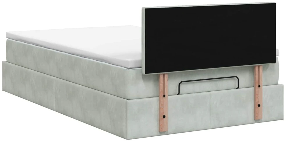 Reguliuojama lova su čiužiniu Šviesiai pilka 120 x 190 cm
