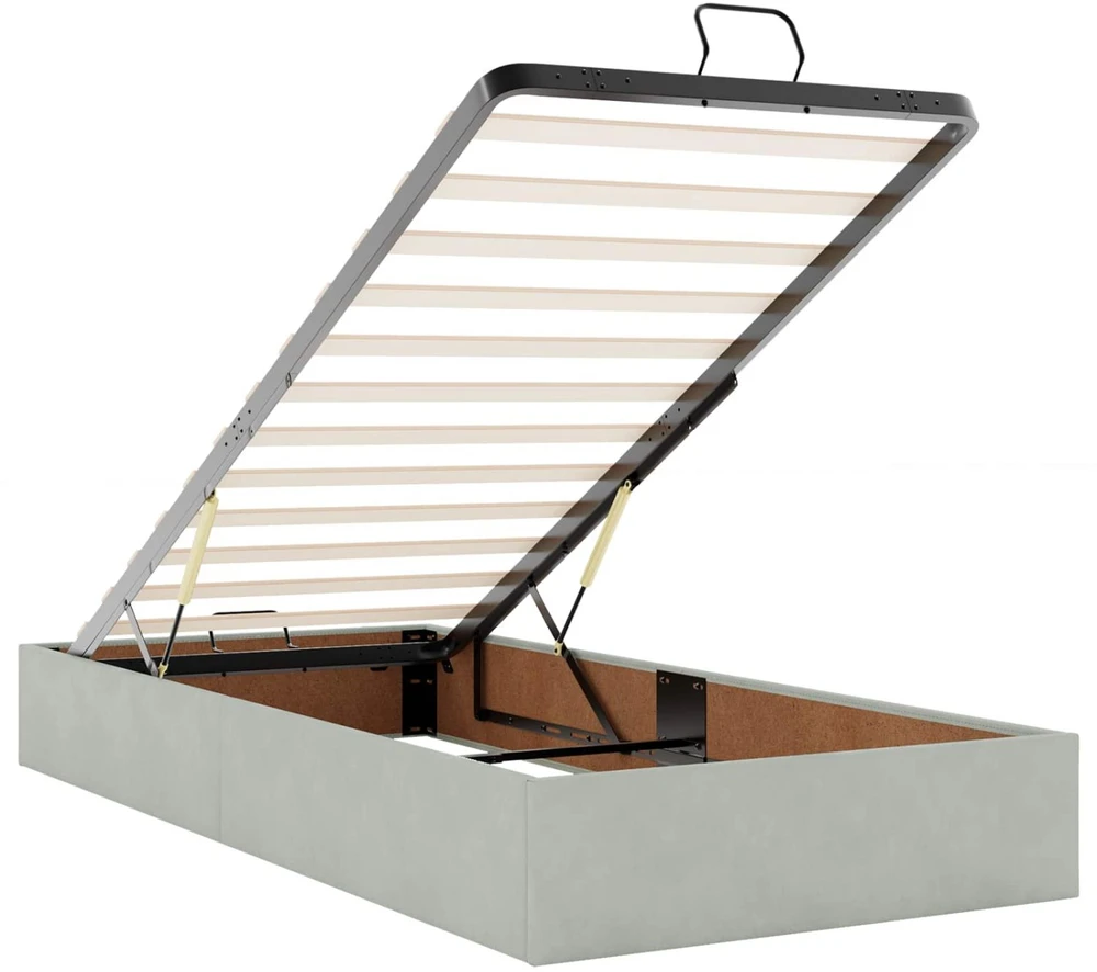 Reguliuojama lova su čiužiniu Šviesiai pilka 90 x 190 cm