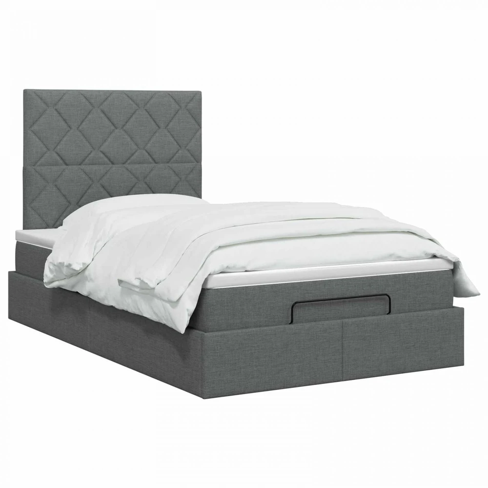 Reguliuojama lova su čiužiniu Tamsiai pilka 120 x 190 cm
