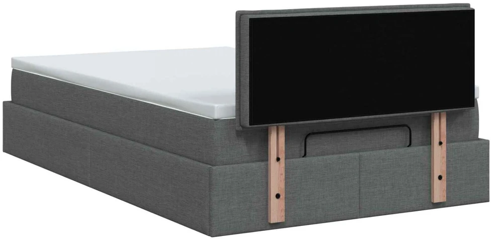 Reguliuojama lova su čiužiniu Tamsiai pilka 120 x 200 cm