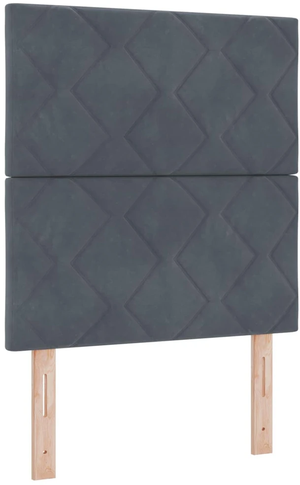 Reguliuojama lova su čiužiniu Tamsiai pilka 80 x 200 cm Aksomas