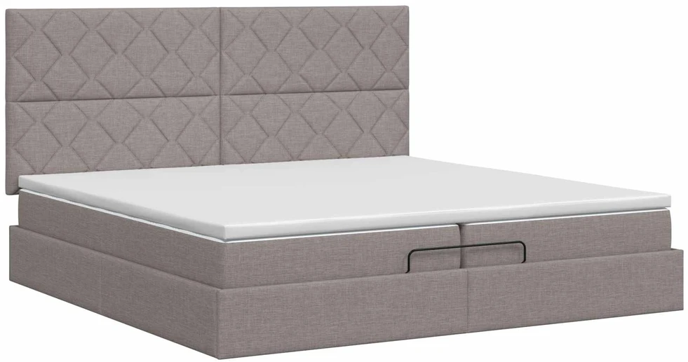 Reguliuojama lova su čiužiniu Taupe 200 x 200 cm Audinys