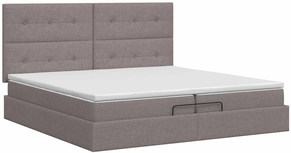 Reguliuojama lova su čiužiniu Taupe 200 x 200 cm Audinys