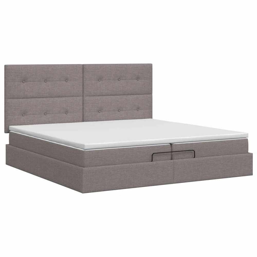 Reguliuojama lova su čiužiniu Taupe 200 x 200 cm Audinys