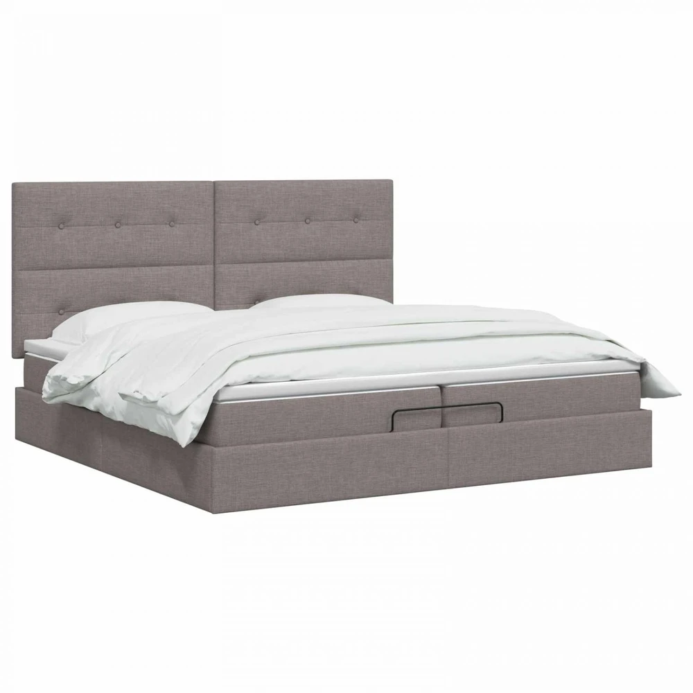 Reguliuojama lova su čiužiniu Taupe 200 x 200 cm Audinys