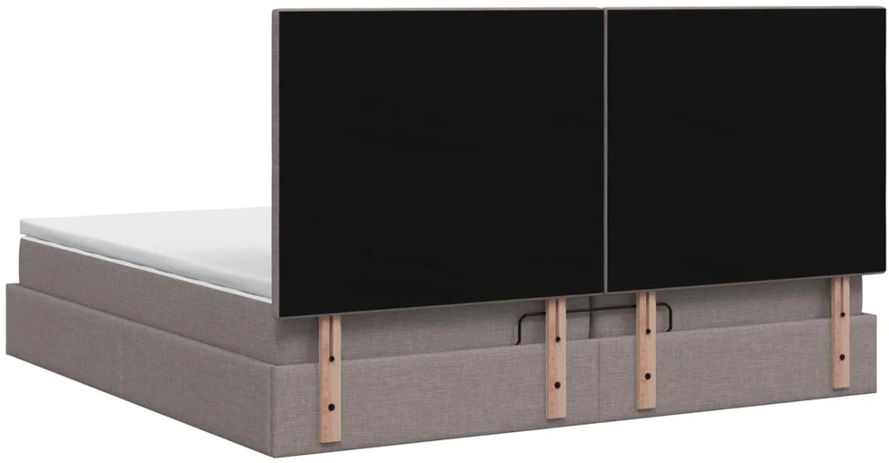 Reguliuojama lova su čiužiniu Taupe 200 x 200 cm Audinys