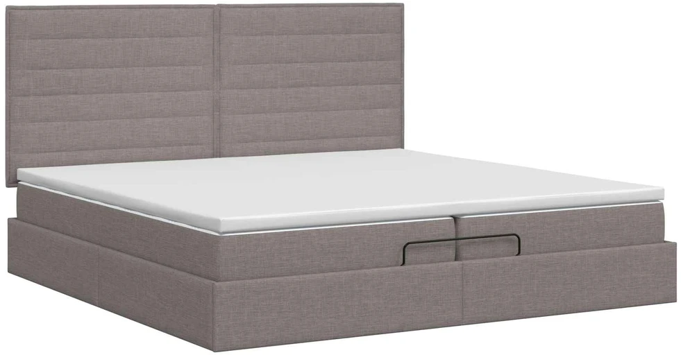 Reguliuojama lova su čiužiniu Taupe 200 x 200 cm Audinys