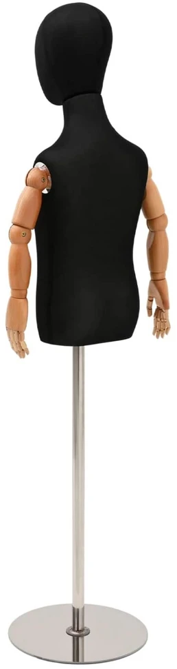 Reguliuojamas 120-150 cm manekenas su baze Uniseksas PP Juoda