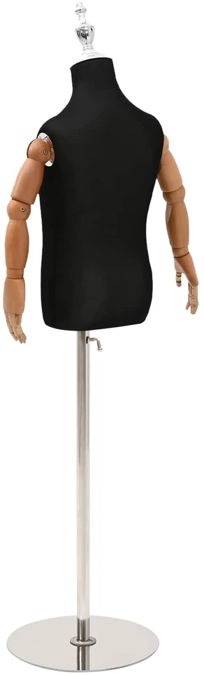 Reguliuojamas 120-150 cm manekenas su baze Uniseksas PP Juoda