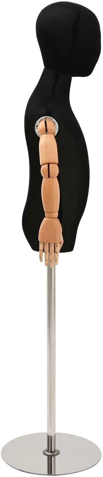 Reguliuojamas 120-150 cm manekenas su baze Uniseksas PP Juoda