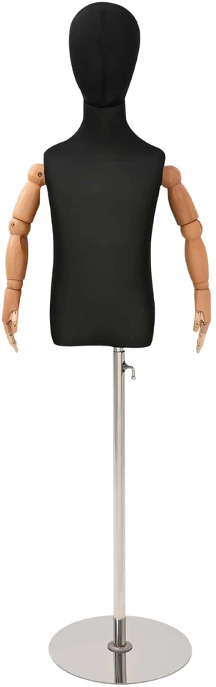 Reguliuojamas 120-150 cm manekenas su baze Uniseksas PP Juoda