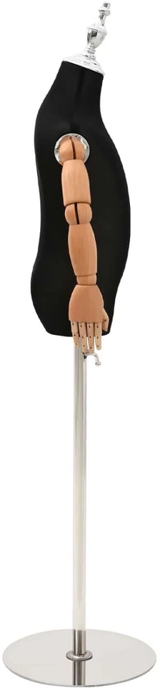 Reguliuojamas 120-150 cm manekenas su baze Uniseksas PP Juoda