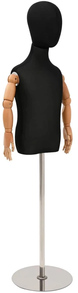 Reguliuojamas 120-150 cm manekenas su baze Uniseksas PP Juoda