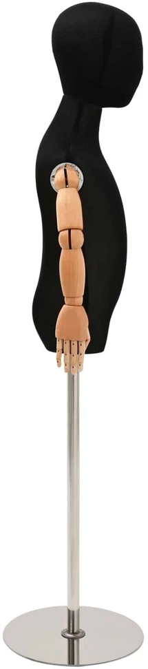 Reguliuojamas 120-150 cm manekenas su baze Uniseksas PP Juoda